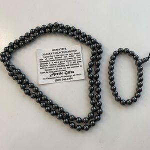 Hermatite Alaska’s black Diamond necklace bracelet